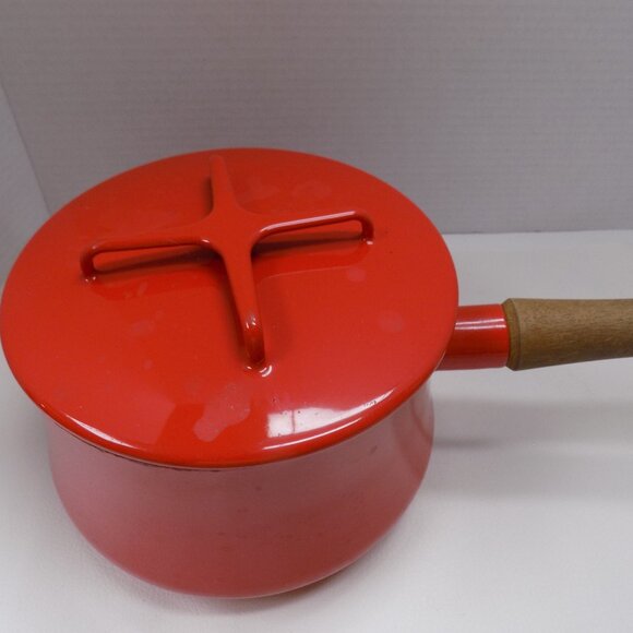MCM DANSK Kobenstyle Red Enamel Pot 3 qt Jens Quistgaard IHQ France Retro - Picture 2 of 12